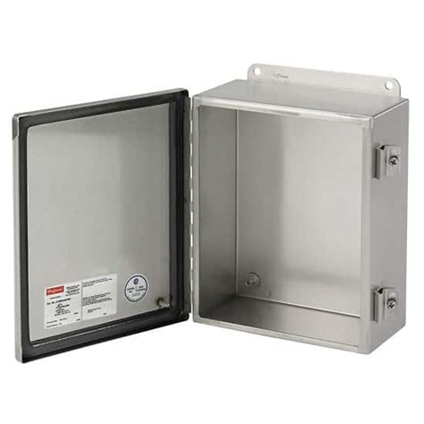 6 foot metal electical box with hinged lid|stainless steel junction boxes.